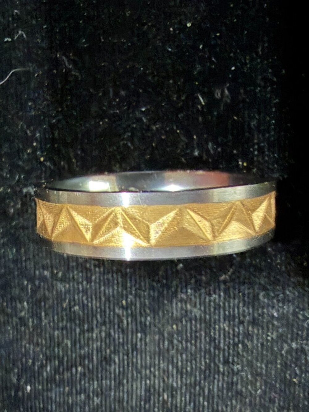 Titanium and gold plate band Size 12
